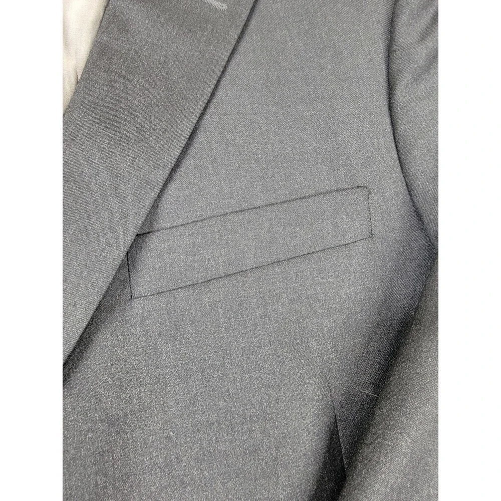 Vintage Hart Schaffner Marx Blazer Jacket Sport Coat Mens‎ 44R Gray Wool USA